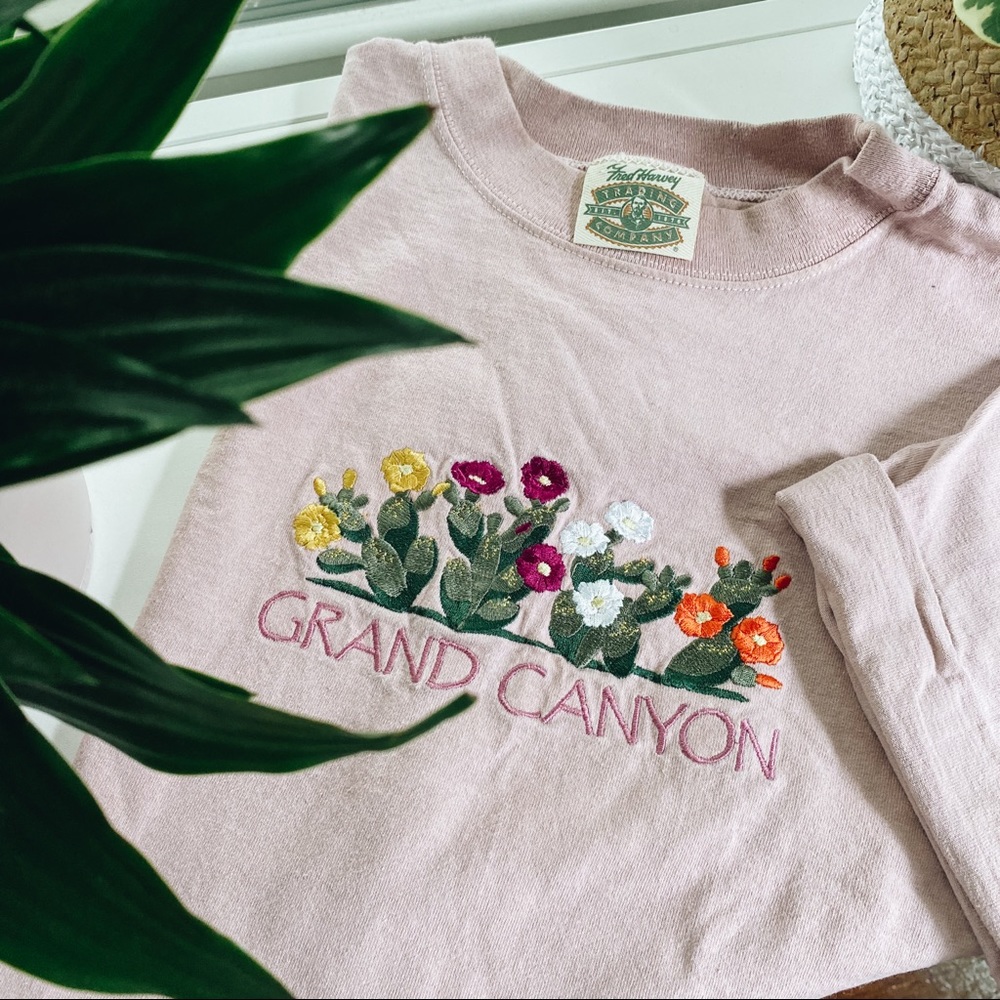Grand Canyon Embroidered Pink Short Sleeve Tee